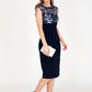 Navy Embellished Lace Detail Dress