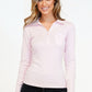 Pink Button Detail Polo Top-1