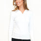 White Button Detail Polo Top