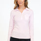 Pink Button Detail Polo Top-1