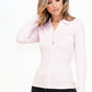 Pink Poplin Collar with Button Detail Knit