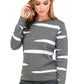 Grey and Pink Pattern Pullover