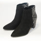 Black Snake Skin and Suede Heeled Boot