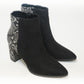 Black Snake Skin and Suede Heeled Boot