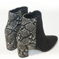 Black Snake Skin and Suede Heeled Boot