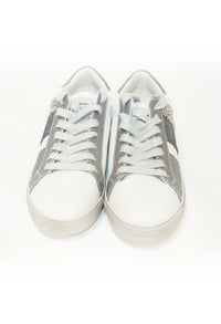 Silver Sparkle and Leopard Print Detail Trainer