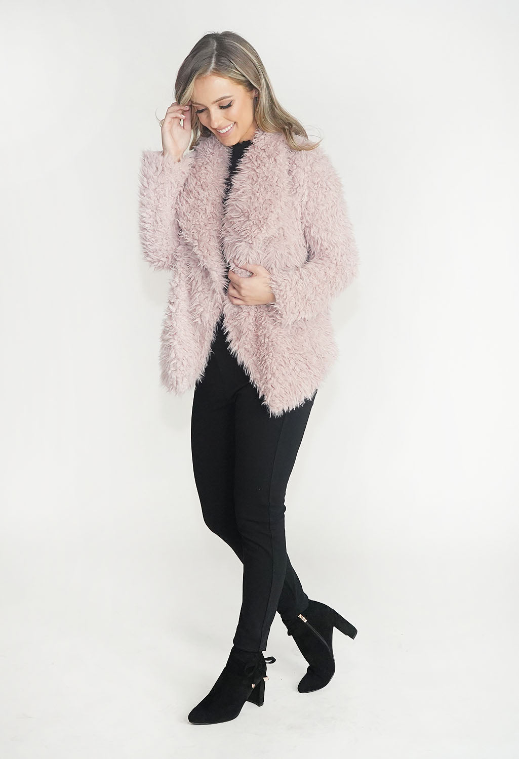 Rose Faux Fur Teddy Jacket