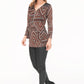 Black/Rust Pattern Top with Zip Detail