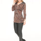 Black/Rust Pattern Top with Zip Detail