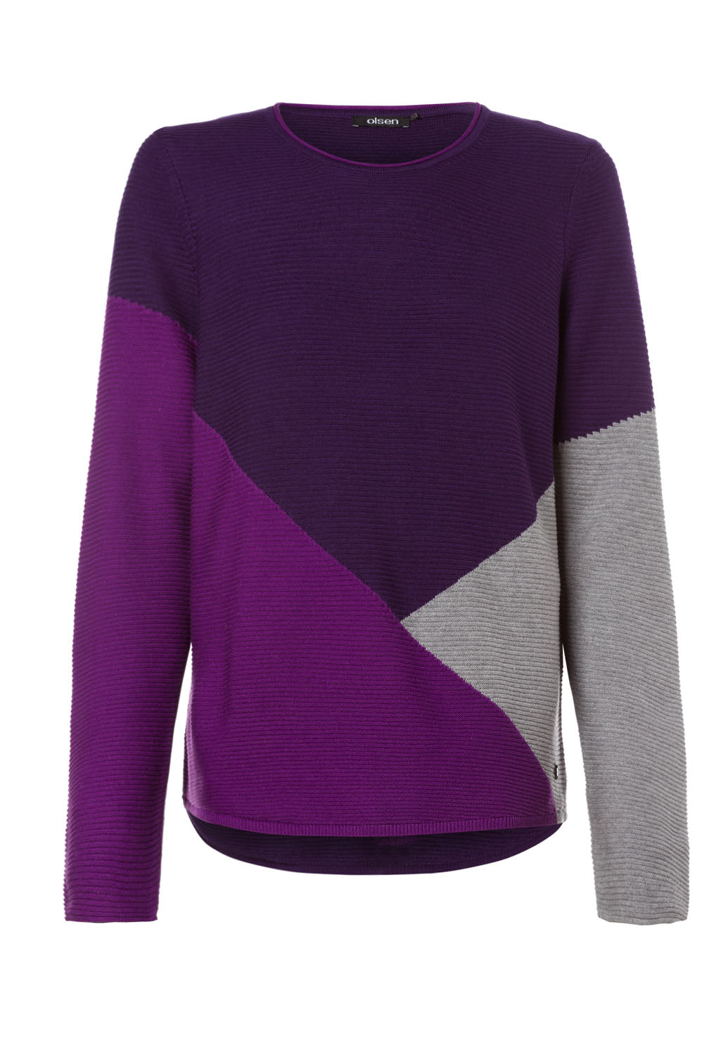 Block Colour Round Neck Knit