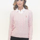 Soft Rose V NECK CABLE KNIT JUMPER