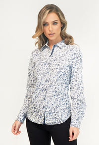 Blue/White Flower Print Shirt