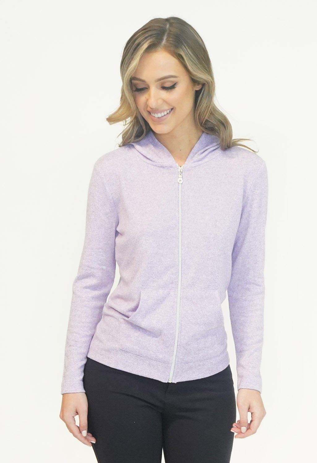 Lavendar SOFT TOUCH ZIP UP HOODIE