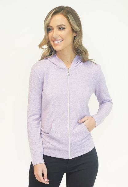 Lavendar SOFT TOUCH ZIP UP HOODIE