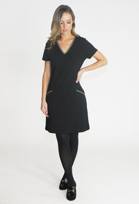 Black V Neck Dress