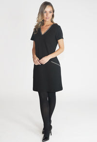 Black V Neck Dress