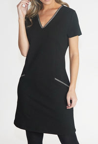 Black V Neck Dress