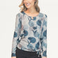 Grey and Blue Pattern Top