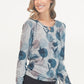 Grey and Blue Pattern Top