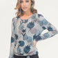 Grey and Blue Pattern Top