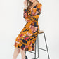 Mustard Floral Pattern Print Dress