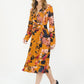 Mustard Floral Pattern Print Dress