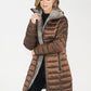 Bronze Metallic Faux Fur Trim Winter Coat