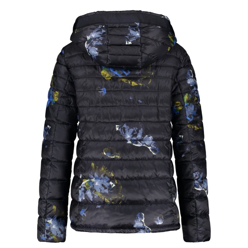 Navy Print Hooded Jacket