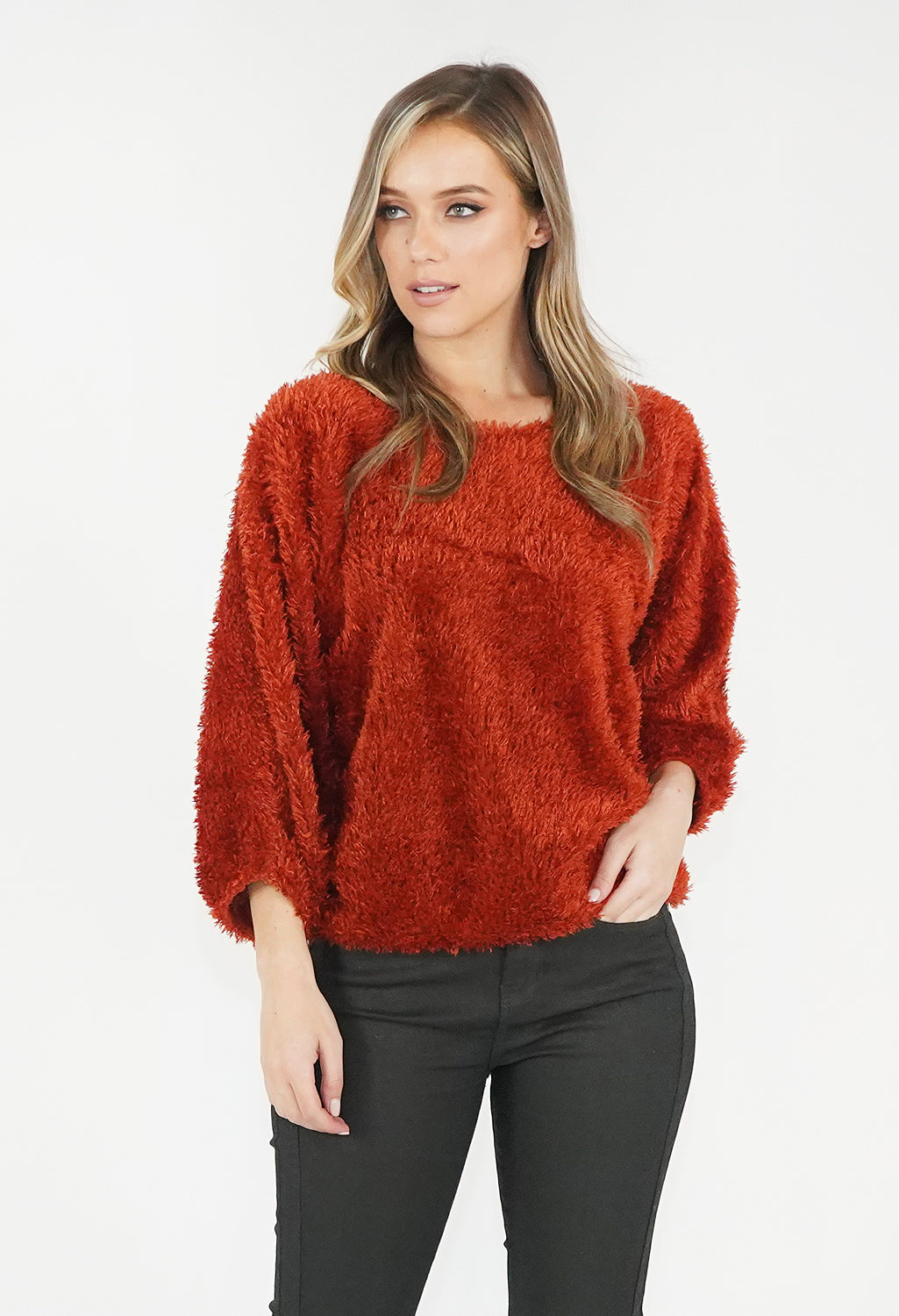 Burnt Orange Fluffy Top