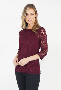 Wine Lace Top