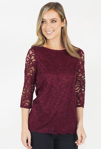 Wine Lace Top