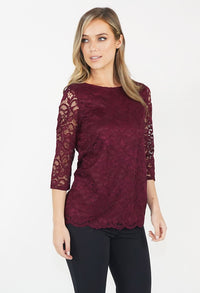 Wine Lace Top