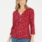 Bordeaux Circle Pattern Zip Top