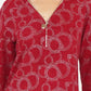 Bordeaux Circle Pattern Zip Top