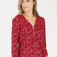 Bordeaux Circle Pattern Zip Top