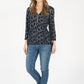 Navy Circle Pattern Knit Top