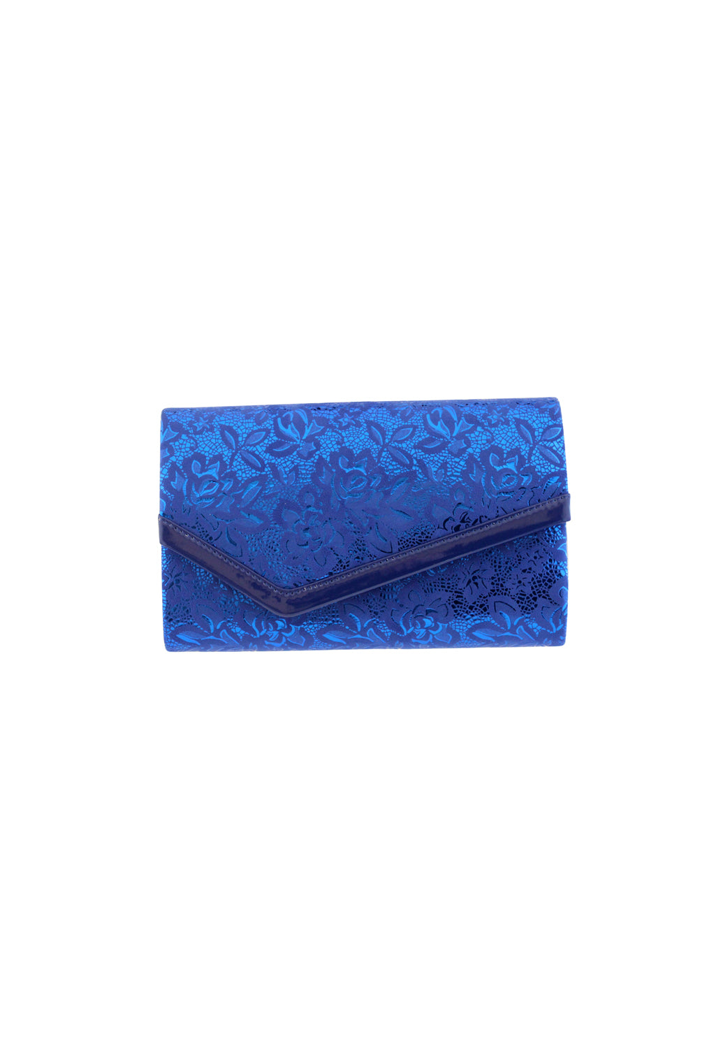 Blue Metallic Clutch Bag