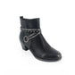 Black Block Heel Boot with Ring Detail