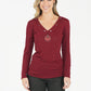 Bordeaux V Neck Top