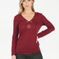 Bordeaux V Neck Top