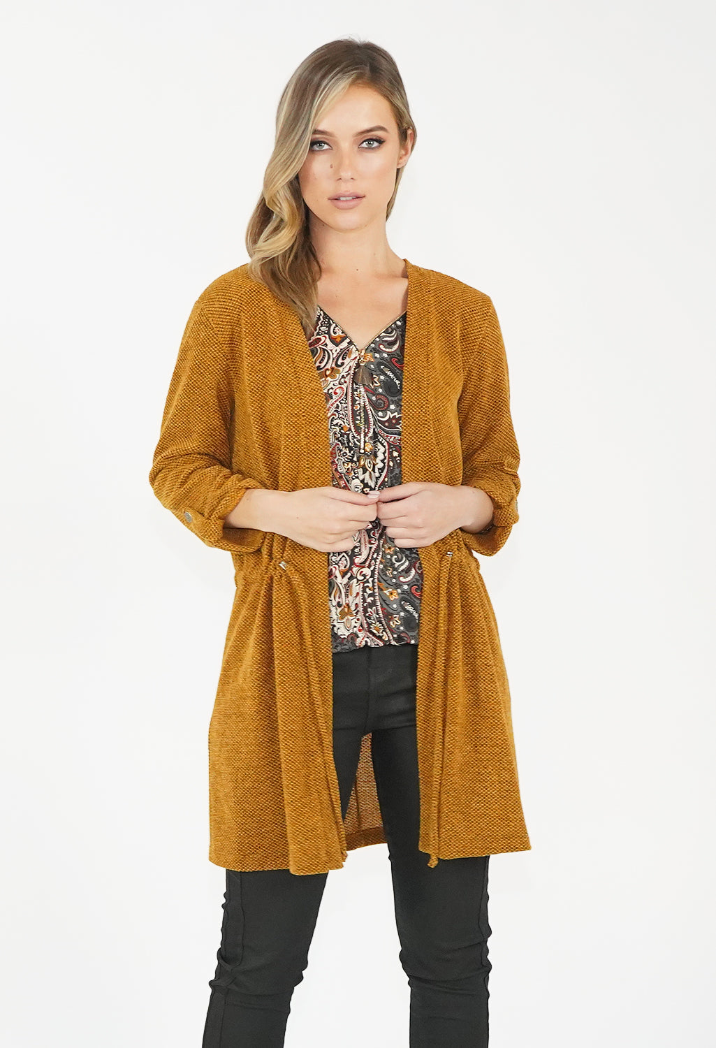 Ochre Drawstring Knit