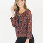 Bordeaux/Navy Design Top