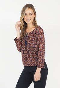 Bordeaux/Navy Design Top