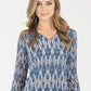 Blue Pattern Tie Detail Top