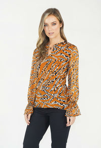 Mustard Animal Print Top