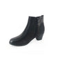 Black Block Heel Boot with Contrasting Side Panel