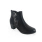 Black Block Heel Boot with Contrasting Side Panel