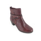 Bordeaux Block Heel Boot with Ring Detail