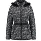 Grey and Black Leopard Print Quilted Jacket