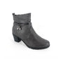 Grey Block Heel Ankle Boots